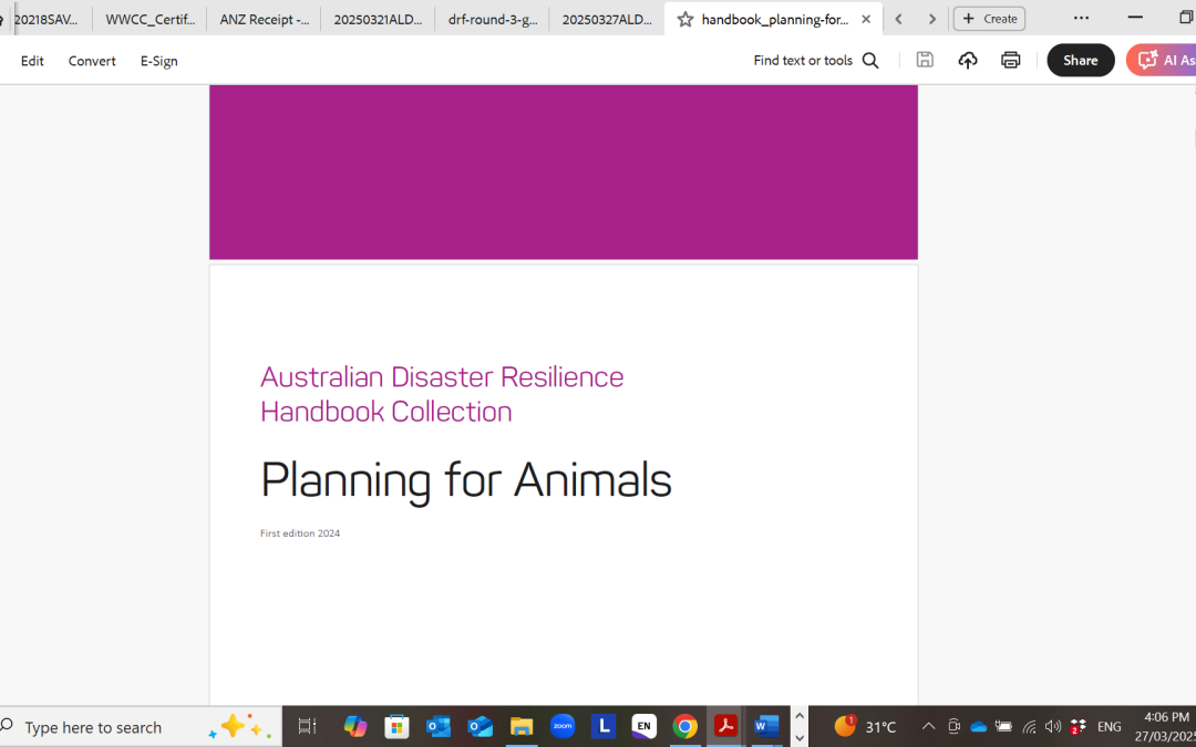 AIDR’s Planning for Animals Handbook launched